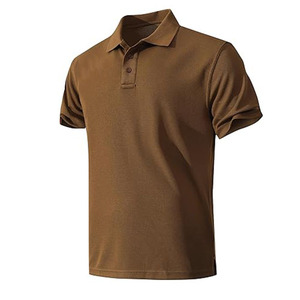 เสื้อโปโลสีน้ำตาลผู้ชายพร้อมโลโก้สั่งทำ – ผ้าฝ้ายระบายอากาศ แขนสั้น สวมใส่สบาย ขายส่ง ผู้ผลิต OEM - Product Image 1