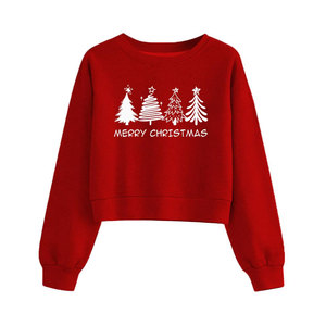 Design décontracté moderne avec une coupe courte et un tissu respirant pour les sorties de vacances, crop top de Noël - Product Image 1