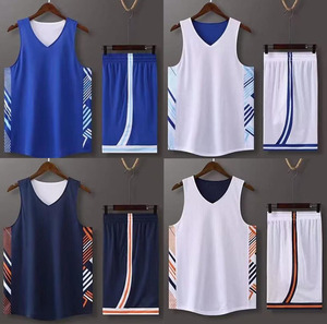 เสื้อบาสเก็ตบอลผู้ชายสีส้มน้ำเงินแบบกลับด้านได้ ผลิตจากโรงงาน ขายส่ง รับผลิตตามสั่ง ชุดยูนิฟอร์มบาสเก็ตบอลสำหรับทีมสโมสร พร้อมบริการปักลาย - Product Image 4