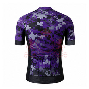Ensemble maillot et short de cyclisme pour homme, couleur violette, manches courtes, fermeture éclair sur le devant, uniforme de cyclisme pour adultes - Product Image 4