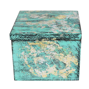 Boîte à bijoux en bois écologique pour accessoires de bijoux boîte-cadeau de forme carrée en poly émail boîte-cadeau en poly émail de couleur verte - Product Image 1