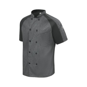 Chaqueta de Chef Profesional de Manga Corta MANGOES FASHION, Poliéster, Algodón, Nailon, Color Personalizado, Azul Oscuro, Uniforme para Restaurante y Bar - Product Image 6