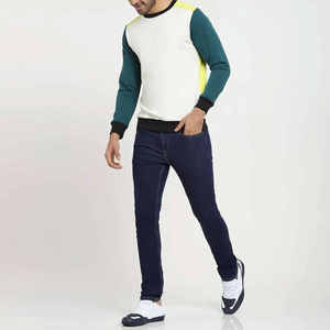 เสื้อสเวตเชิ้ตแขนยาวสีขาวอมฟ้า คอกลม ทรงแร็กแลน สำหรับผู้ชาย ขายส่ง เหมาะสำหรับฤดูหนาว สวมใส่สบาย รับสกรีนโลโก้ - Product Image 2