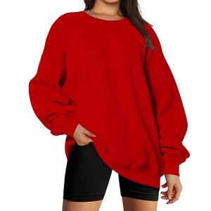 Sweat-shirt pour femme à col montant surdimensionné, manches longues, en molleton doux, chaud, en coton respirant, pour l'automne et l'hiver, usage quotidien, devant BY BS 2026 - Product Image 2