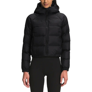 Women's <b>Black</b> <b>Denim</b> Quilted Vintage <b>Hooded</b> <b>Jacket</b> <b>with</b> Leopard Lining Full Sleeve Zipper Closure Autumn Winter Wear - Product Image 2