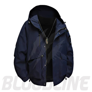 Men's Color Blocking <b>Waterproof</b> Breathable Windproof Puffer <b>Jacket</b> with Zipper Closure Casual Winter Regular Fit Polyester Shell - Product Image 2