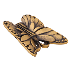 Antique <b>copper</b> cabinet <b>knob</b> Solid brass butterfly handle Antique brass hardware <b>knob</b> Cabinet <b>knob</b> antique finish - Product Image 3