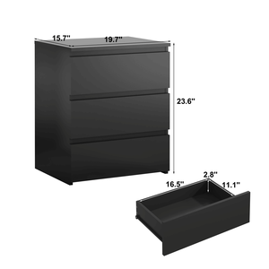 Set of 2 <b>Small</b> Wooden 3-Drawer Dressers Nightstand Bedroom Chest Drawers with Side Table <b>Storage</b> <b>Cabinet</b> - Product Image 3
