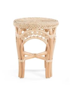 Taburete Tradicional Hecho a Mano de Ratán con Fina Trenzado de Mimbre para Colección de Muebles Rústicos para el Hogar, Hotel o Cafetería - Product Image 4