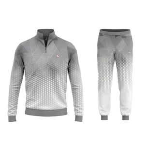 Sublimated Winter <b>Quilted</b> Tracksuit Custom Full Color Pattern Front Polyester Mens Womens Youth Team Sports Casual Thin Half-Zip - Product Image 3