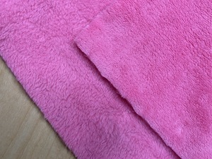 Pink Flannel <b>Fabric</b> 100% Polyester 58/60 Inch Width Quick-Dry Home Textile Towel Material <b>Medium</b> Weight Woven Plain Style - Product Image 3
