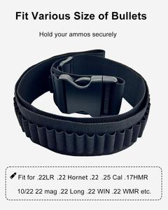 Cinturón de Cartuchos de Nylon de 50 Cartuchos Calibre .22 con Sistema MOLLE, Cinturón Táctico Ajustable para Caza - Product Image 6