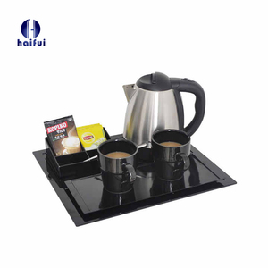 Set di vassoi elettrici senza fili ecologici in acciaio inossidabile per forniture alberghiere e servizio in camera per l'ospitalità domestica - Product Image 5