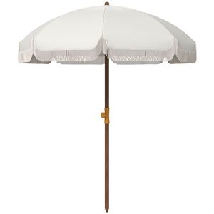 Ombrello esterno portatile grigio chiaro 6.2 con borsa per il trasporto per viaggi in giardino e in spiaggia con volant di sfiato - Product Image 1