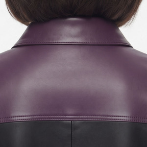 Camisa de Cuero para Mujer, Manga Larga, Cierre de Botones, Bolsillos en el Pecho, Cuello Camisero - Product Image 5