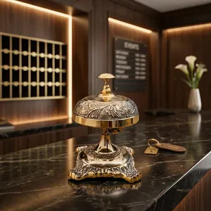 Luxury Ornate Restaurant Service <b>Bell</b> Vintage <b>Brass</b> Table Call <b>Bell</b> Decorative Hotel Reception Counter <b>Bell</b> for Cafe Dining Desk - Product Image 4