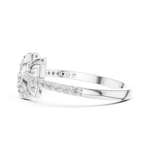 Anillo Infinito para Mujer, Diseño Cruzado, Anillo de Compromiso y Boda, Joyería Personalizada, Moderno, Rodio, Certificado IGI, Diamantes Cultivados en Laboratorio - Product Image 3