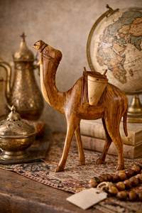 Centre de table en bois design en forme de chameau, statue animale haut de gamme pour la décoration du salon et de la salle à manger - Product Image 5