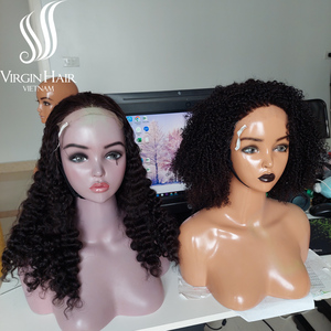 Peluca rizada birmana al por mayor cabello humano Vietnam crudo sin procesar cutícula alineada Cierre de encaje, encaje frontal pequeño nudo para mujeres - Product Image 2