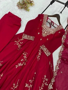 Traje Salwar Tradicional de Algodón Bordado para Mujer, Estilo Indio-Pakistaní, Corte Holgado, Largo hasta el Tobillo, Ropa Casual - Product Image 6