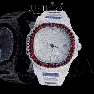 Reloj de Lujo con Diamantes Moissanite en Oferta, Estilo Hip Hop, Correa de Acero Inoxidable Resistente, Resistente al Agua, Disponible para la Venta - Product Image 2