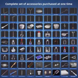 Matériel de laboratoire de <span class=keywords><strong>chimie</strong></span>, ensemble complet, kit de <span class=keywords><strong>chimie</strong></span> pour collèges et lycées, boîte d'expériences avec réactifs, support en fer, dispositif de distillation - Product Image 3