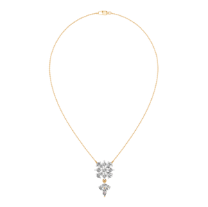 Collar con colgante de flores de diamantes naturales para mujer, chapado en oro de 14K/18K con diamantes de corte Marquesa de pera, colgantes finos - Product Image 1