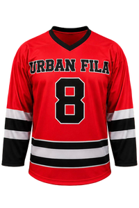 Maillot de hockey sur glace personnalisé en gros, maillot d'équipe personnalisé, style classique rouge, maillot de hockey sur glace cousu/imprimé - Product Image 2