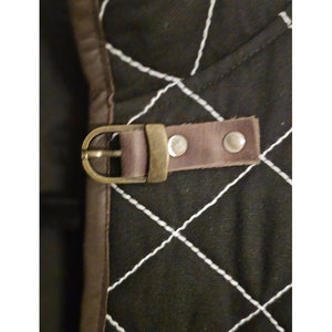 Quilted Medieval Gambeson Costume Coat <b>Jacket</b> With Leather Buckle Closures For Cosplay Larp Reenactment Brown Canvas Padded - Product Image 4