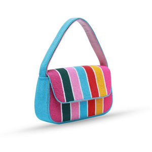 Bolso de Mano Artesanal Indio de Lujo, Informal, para Uso Diario, con Cuentas de Vidrio Coloridas y Asa de Baguette, Accesorio de Moda Duradero con Cristales Artísticos - Product Image 3