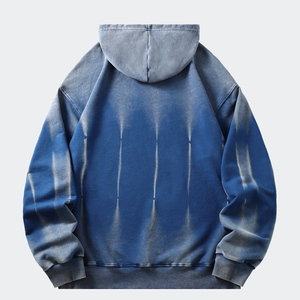 Sudadera de algodón estilo urbano, sudaderas con capucha unisex de gran gramaje con efecto tie-dye para hombre y mujer, fabricadas en fábrica - Product Image 2