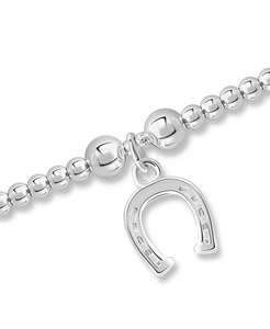 Bracelet à breloques perle fer à cheval en argent plaqué | Macy's - Product Image 3
