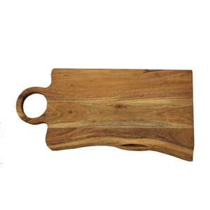 Tabla de cortar de madera con borde ondulado y asa |   Tabla de madera para cortar, servir queso, pan y charcutería - Product Image 3