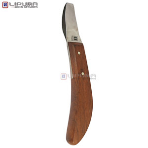 Couteau à sabots LIPUMA 20 cm, lame en D, manche en bois, équipement professionnel de fermeur pour l'équipement d'élevage, coupe durable des sabots de chevaux - Product Image 4