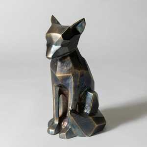 Jaffs Exports L 12.70 cm | W 15.24 cm | H 30.48 cm Fox Sculpture Aluminium Handmade Eco-Friendly Modern Artistic Tabletop Decor - Product Image 1