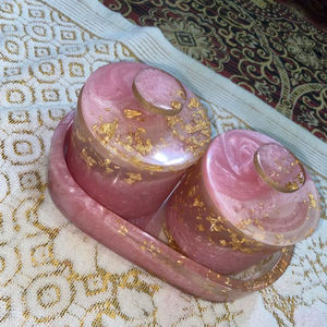 Statue de fruits secs en résine de luxe haut de gamme, 2 pots avec couvercles et plateau, classique, écologique, étanche, fait main, rond, objet de collection artistique pour cuisine - Product Image 4