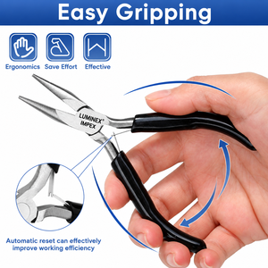 LUMINEX IMPEX LUB=113 <b>Long</b> <b>Nose</b> Stainless Steel Lightweight Smooth Work Jewelry Making Polishing Pliers for Bracelet Making DIY - Product Image 4