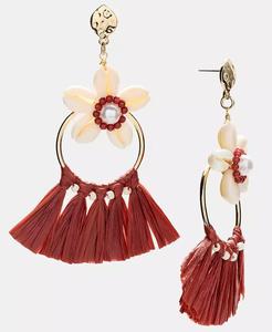Pendientes de gota de flores de concha de imitación de rafia en tono dorado-Exclusivo-En 34th | Colección de cápsulas Alix Friedberg | Macy's - Product Image 3