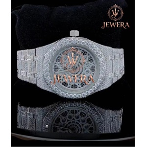 Luxury Stainless Steel Hip Hop Moissanite Diamond Watch with Brilliant VVS Moissanite Stones for Birthdays and Anniversaries - Product Image 1