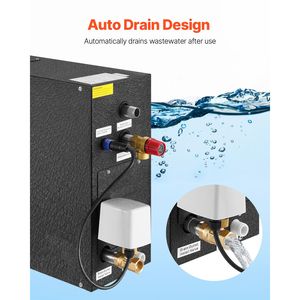 Generatore di Vapore per Sauna Domestica da 9 kW, Sistema Spa con Kit di Scarico Automatico e Controllo Sovratemperatura, per 4 Persone - Product Image 5