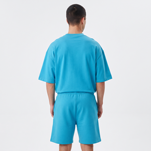 Ensemble short et t-shirt sport tricoté personnalisé avec logo imprimé pour homme, collection été 2025 – T-shirt à manches courtes et survêtement 100 % coton écologique - Product Image 3