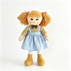 Muñeca de trapo personalizada con coletas rubias, muñeca de tela suave para niñas, muñeca de peluche, linda muñeca de trapo con ojos azules - Product Image 1