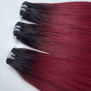 ขายส่งผมมนุษย์บราซิล 100% ดิบที่ยังไม่ได้ Virgin ตรง Remy Hair Bundle สีแดง - Product Image 6