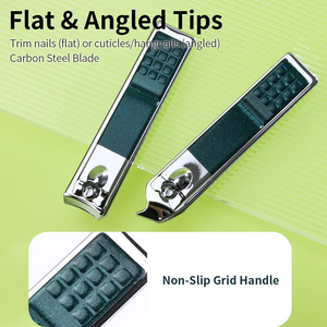 Professional 4-in-1 Single Spring Manicure & Pedicure <b>Nail</b> Kit Stainless Steel Grooming <b>Set</b> with Bag Black & Red - Product Image 5