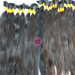 Fournisseur en gros de cheveux humains indiens Remy alignés sur les cuticules, naturels, bruts, lisses, en vrac, 100 grammes, États-Unis - Product Image 6