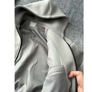 Conjunto Deportivo Unisex Gris con Capucha, Pantalones de Chándal Largos de Color Sólido, Corte Holgado, Informal, para Otoño, con Bolsillos Laterales - Product Image 2