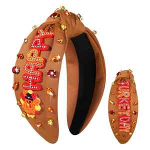 Serre-tête tendance fait main brodé de perles de rocaille pour fêtes à thème, cadeaux festifs, accessoires de cheveux ethniques et modernes - Product Image 1