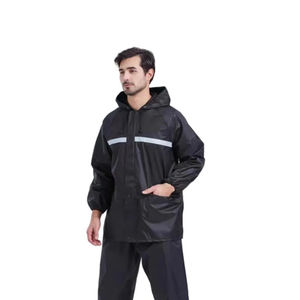 Custom Waterproof <b>Rain</b> Suit Men Reflective Stripe Hooded <b>Jacket</b> Pants Set Outdoor Windproof Rainwear OEM ODM - Product Image 3