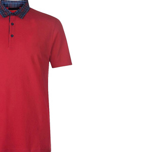 Polo de Manga Corta Rojo para Hombre, de Algodón Piqué, con Cuello a Cuadros, Estilo Casual, Corte Regular, Tejido de Punto - Product Image 2