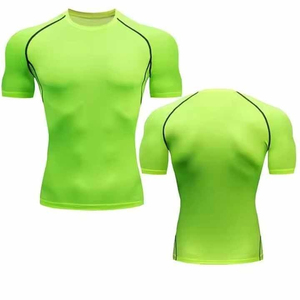 Camiseta de Compresión Negra para Hombre, Manga Regular, Cuello Redondo, Secado Rápido, Corte Regular, Deportiva, Sublimada, Estampada, de Algodón, Estilo Hip Hop - Product Image 6